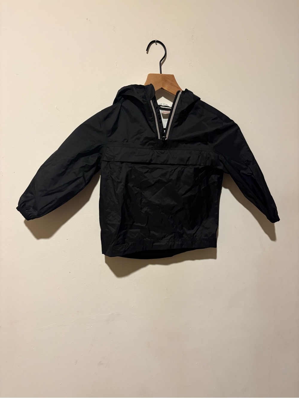 Hanna Andersson Black Hooded Rain Pullover Jacket